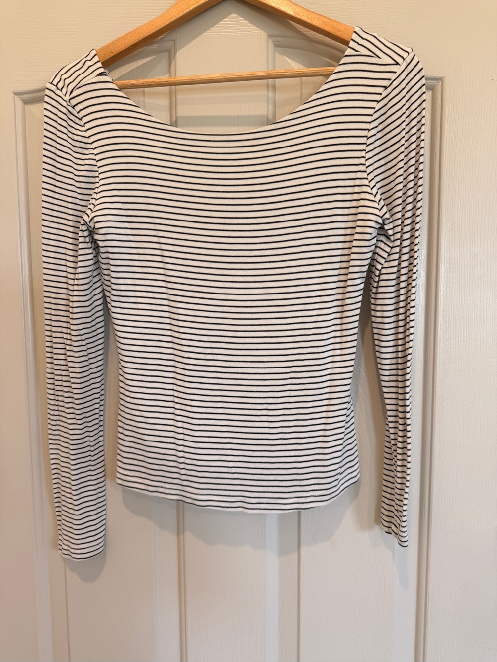 Carly Jean Los Angeles White Top with Black Stripes
